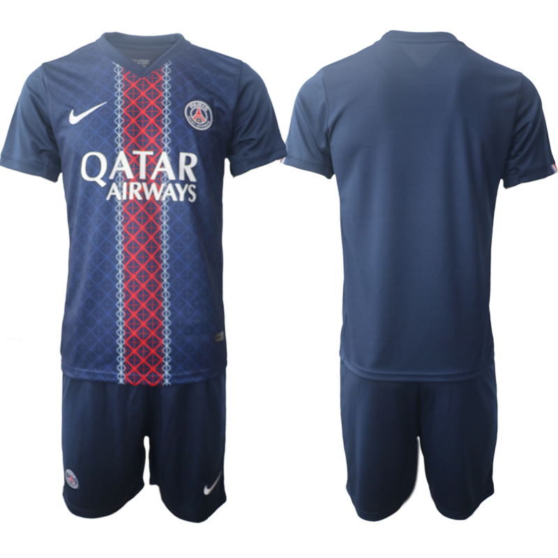 Men 2025-2026 Club Paris St German home Blue Blank Soccer Jersey